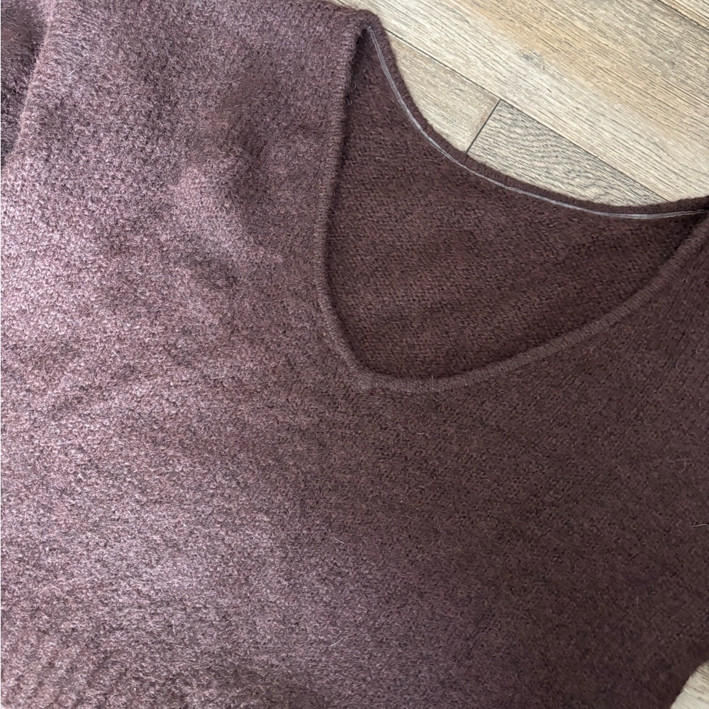 White Fox Boutique Softer Love Knit Sweater Chocolate S/M - Picture 9 of 11